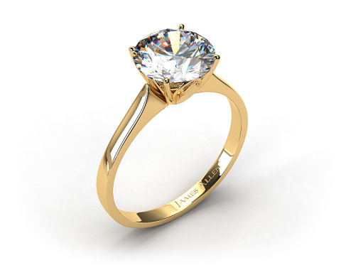 18k Yellow Gold Four Prong Cathedral Arch Engagement Ring